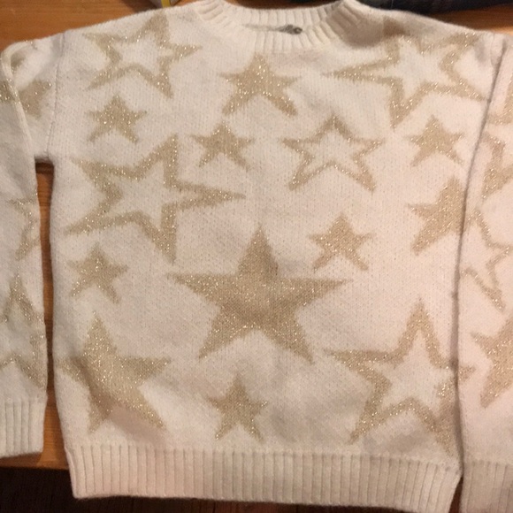 Urban Outfitters white sweater with gold stars. XS Urban Outfitters white sweater with gold stars. XS